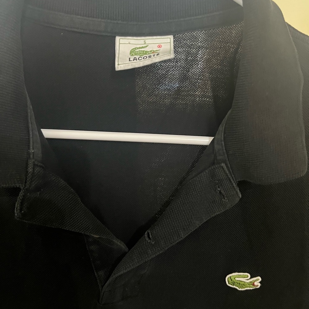 Lacoste Black Polo with Green Logo